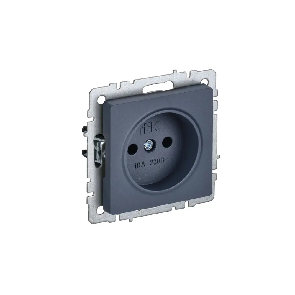 Розетка встраиваемая IEK Brite РС10-1-0-БрМ без заземления цвет маренго 89361855 STLM-2147667