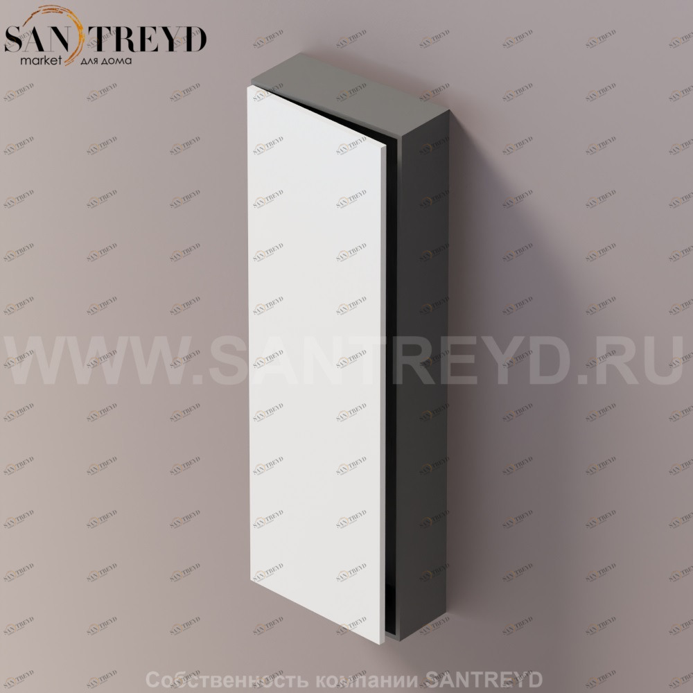 LIFT Модульный шкаф 120 см с левой дверью на доводчиках. Модули могут располагаться горизонтально и вертикально. Отделка: темно-серая краска и белая краска. AMOB054LZLGSX Agape