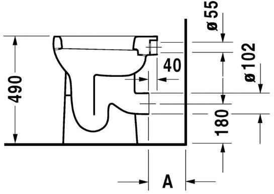 Приставной унитаз напольный Белый Duravit Duraplus Германия sun-id-1378108 - Вид №4