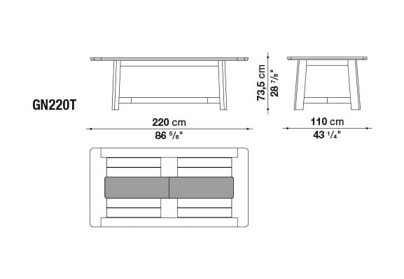 Прямоугольный садовый стол из тикового дерева B&B Italia Outdoor метла ARCH-00148269 - Вид №2
