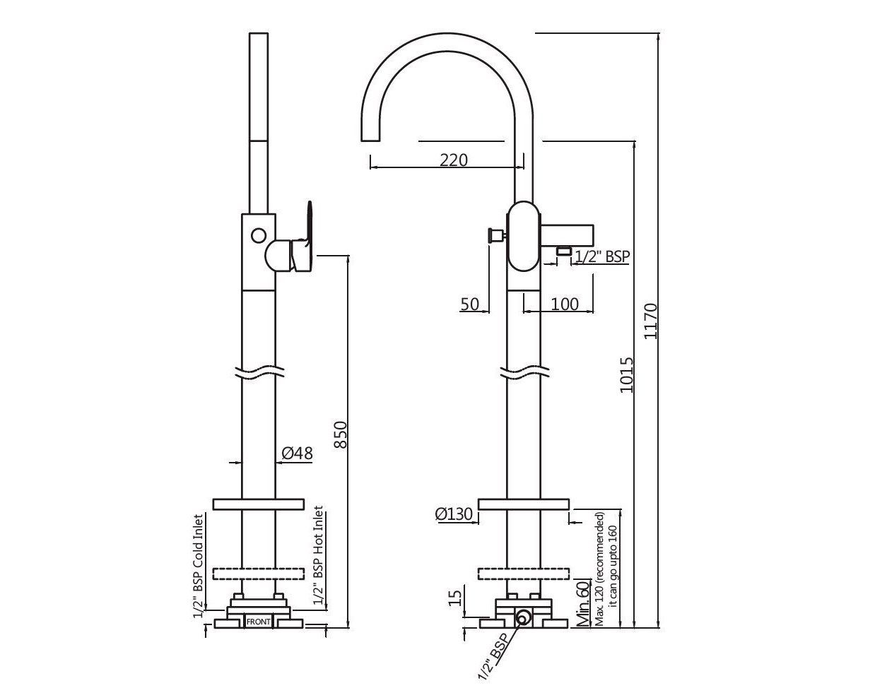 Смеситель для ванны с одним отверстием JAQUAR Opal Prime ARCH-00094947 - Вид №2