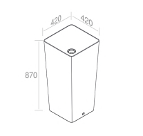 L506T0R0VT121 Раковина напольная ELITE SQUARE 420х420х870 мм без отверстия под смеситель Зеленый глянцевый AeT ITALIA - Вид №1