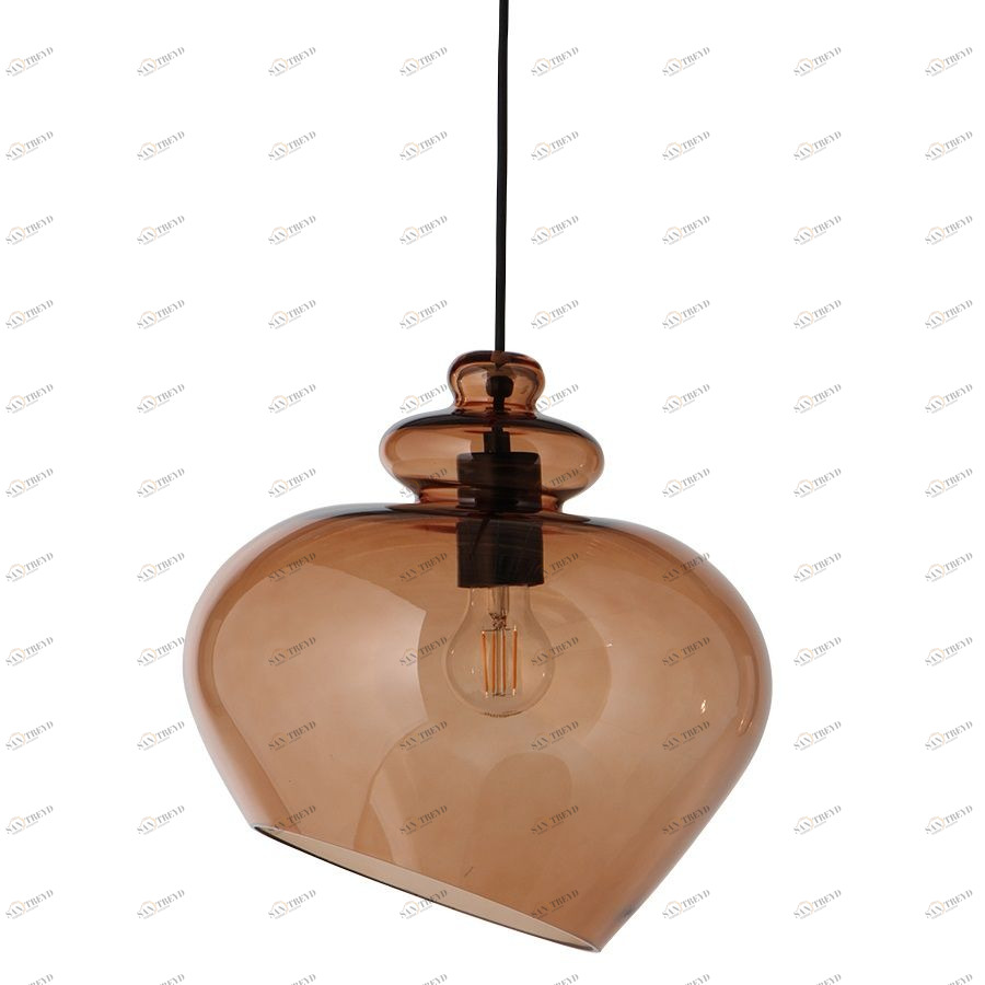 Лампа подвесная Grace, ø30 см, бронзовое стекло, черный цоколь Frandsen 14871970505001