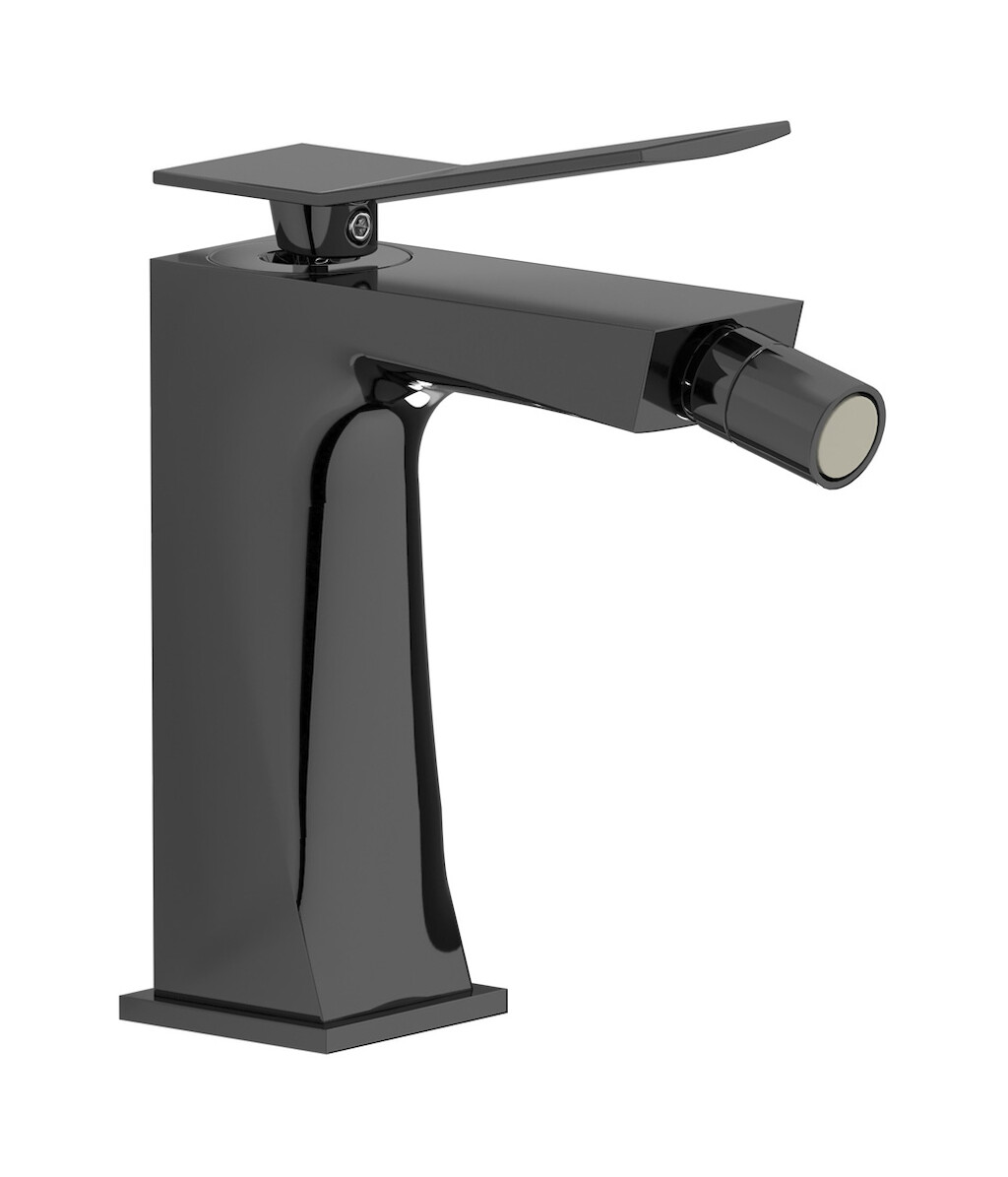 Смеситель для биде на 1 отверстие в комплекте с донным клапаном. WE ARE IB wa305ii Black Chrome Wave