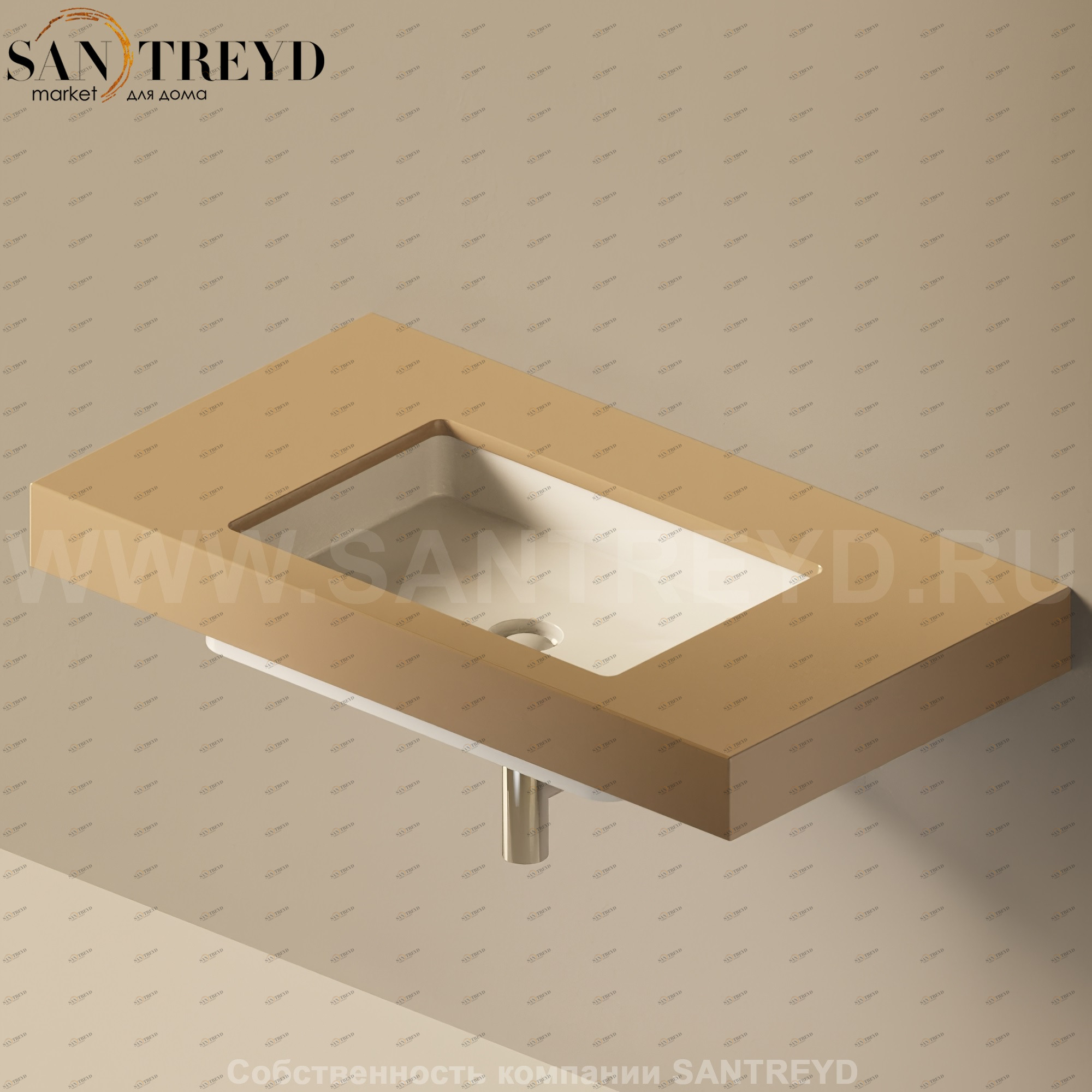Flaminia FLYMAX Столешница с отверстием под раковину от 80 до 250 см коричневая FY40SP.7503 Ceramica Flaminia FY40SP7503