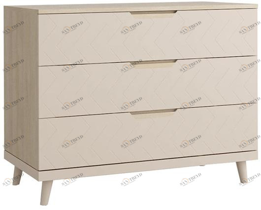 1430 Комод с 3 ящиками Сканди Жемчужно-белый R-HOME 4009264h_Жемчуг