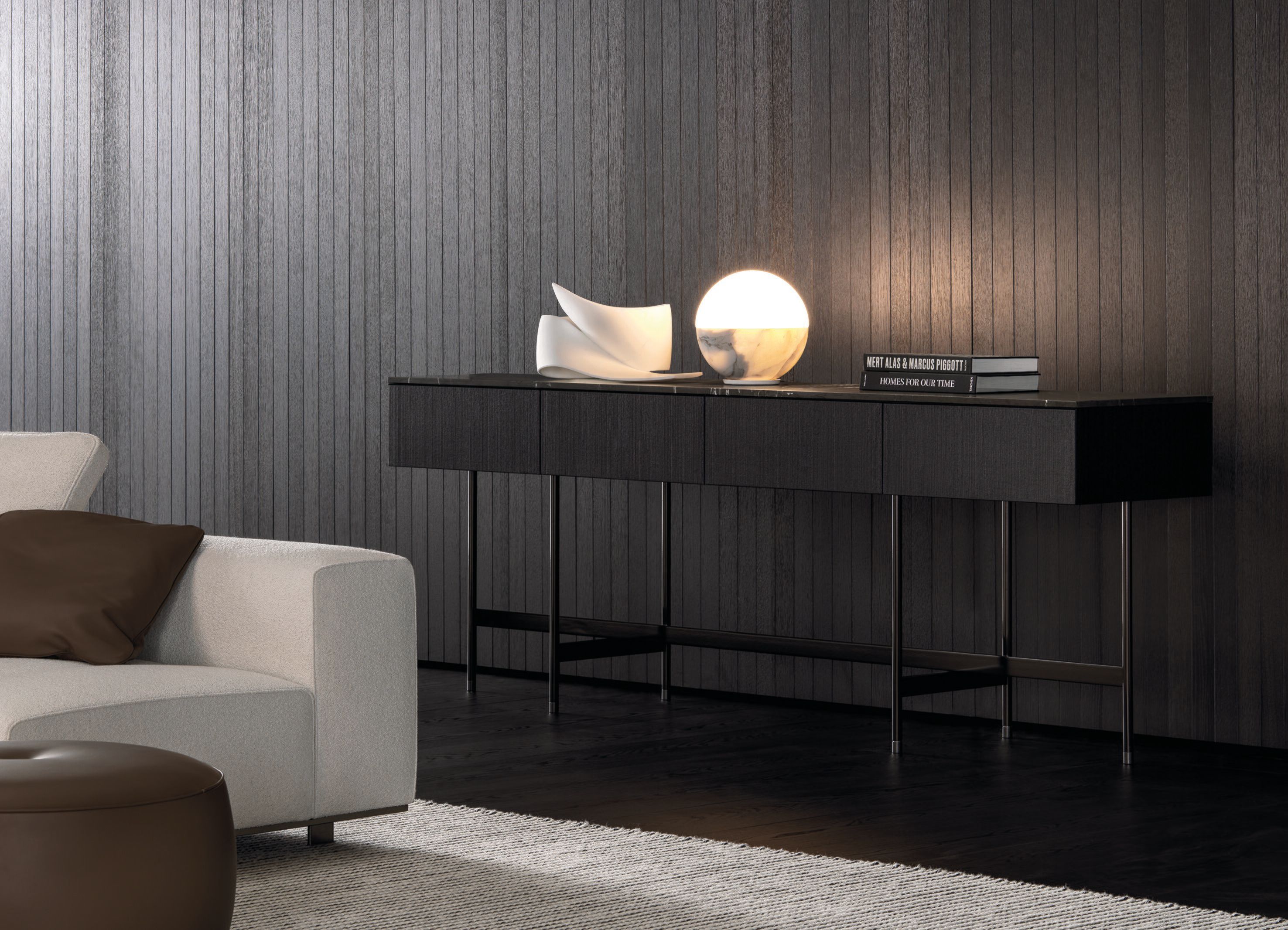 Мадия из ясеня с мраморной столешницей Minotti KENNETH ARCH-00125372 - Вид №2