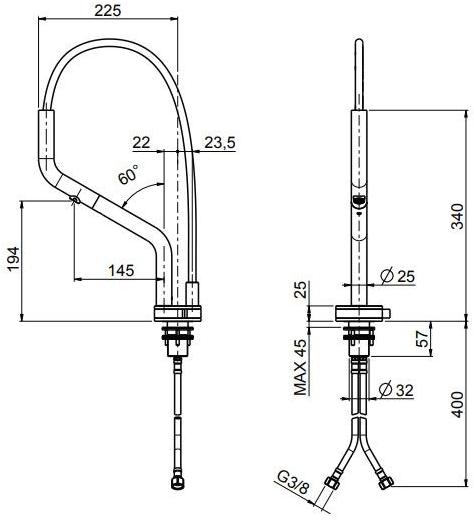 Quadrodesign Смеситель для кухни с ручным душем Kitchen inox sun-id-1499052 - Вид №5
