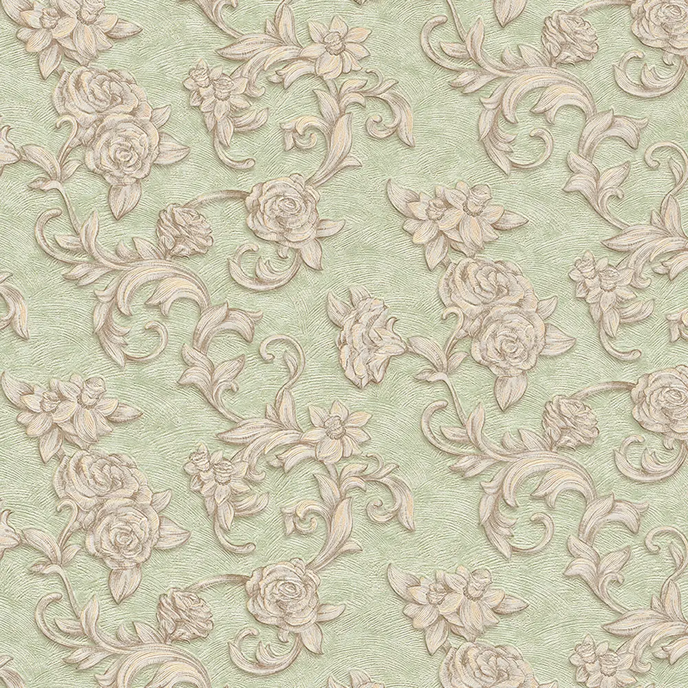 Обои бумажные Московская Обойная Фабрика Соланж зелёные 0.53 м 334512-6 СоланжВираж STLM-2107023 - Вид №1