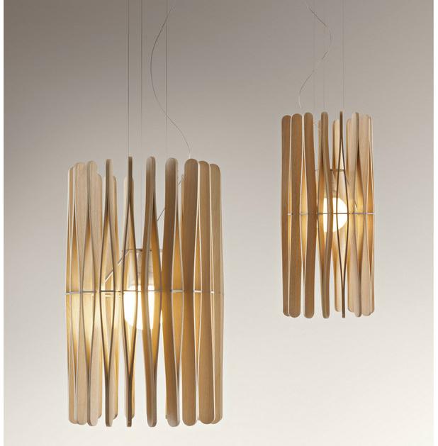 Fabbian Подвесной светильник из дерева Stick F23 a01 69 - Вид №1