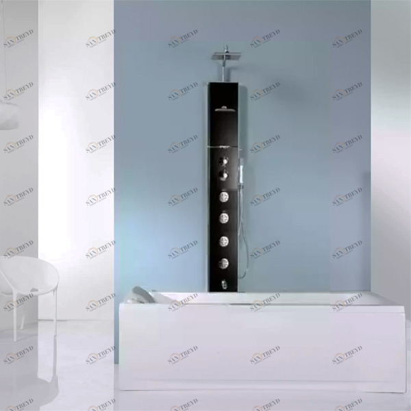 Душевая колонна термостатическая CASCATA 2 Novellini CASCATA с изливом для ванны черная CASC2VTEH