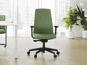 5-спицевое вращающееся офисное кресло с тканевыми колесами