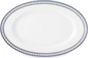 10649463 Noritake Блюдо овальное Noritake "Трефолио,платиновый кант" 32см Фарфор, Керамика