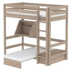 Кровать Flexa Classic Casa высокая со встроенным спальным модулем и столом, коричневая, 200 см