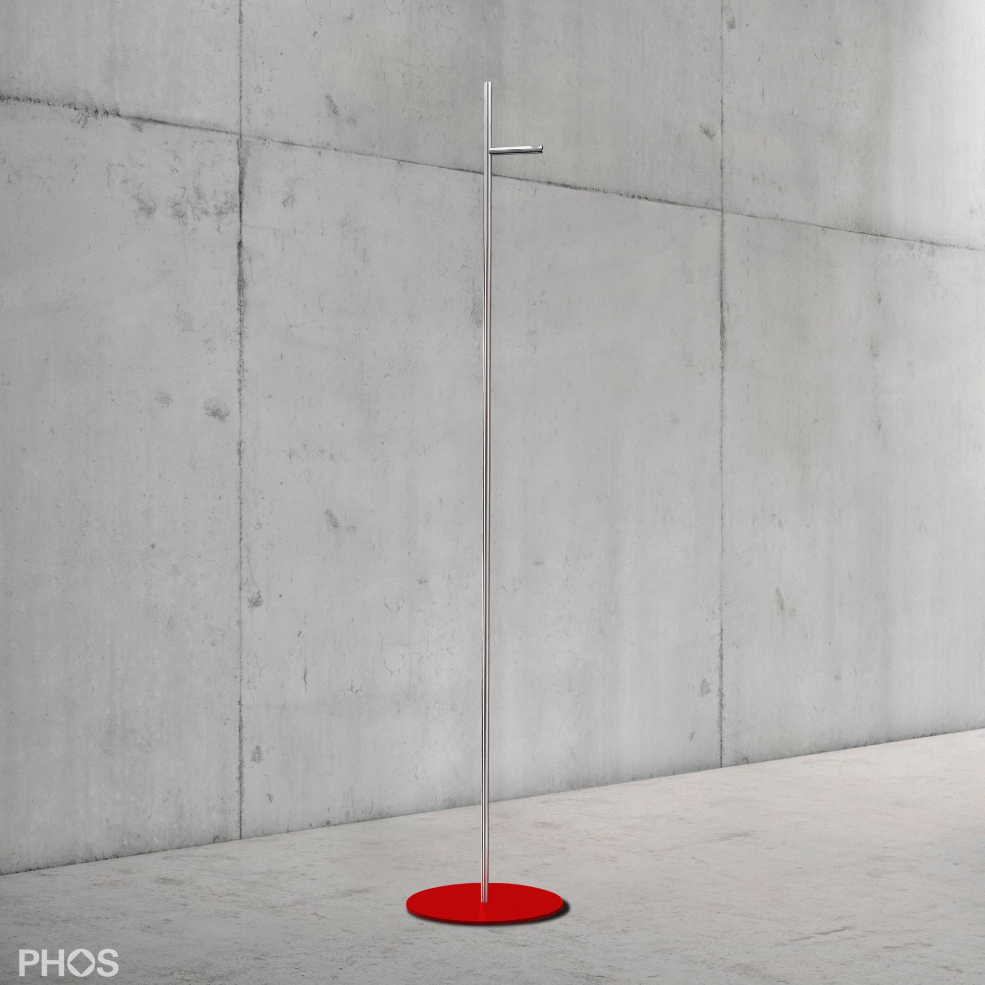 GSTS1V-BPR Вешалка прямая 1м, основание: красное. PHOS  - Вид №1