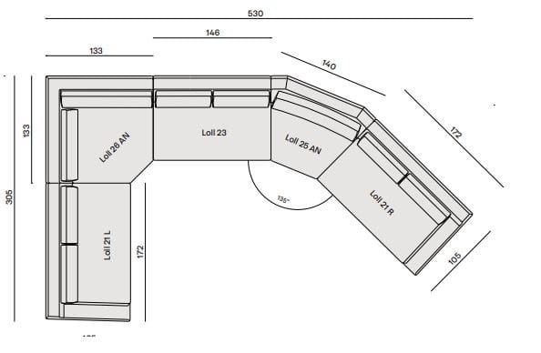 Изогнутый диван из ткани Gervasoni Loll ARCH-00002256 - Вид №4