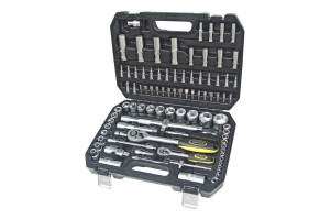 16257646 Набор торцевых головок 1*4"&1*2", DR, 6-гранный, 94 предмета ER-80094 Эврика