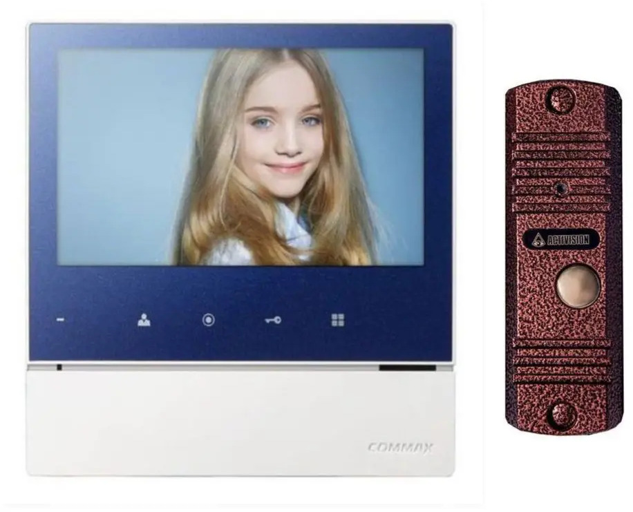 91153857 Комплект видеодомофона Commax CDV-70H2/AVC 305 7" цвет синий STLM-0502334