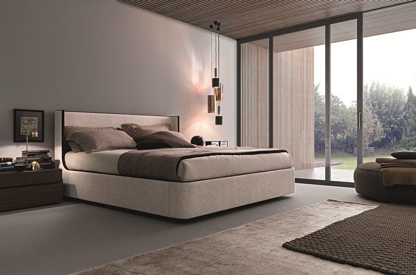 Presotto Кровать двуспальная с обивкой кожей Callas | letto sun-id-1506378 - Вид №1