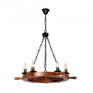 Люстра дизайнерская Brothers коричневая черная 10167-6L SUPERNW КОЛЕСО 056759 Коричневый