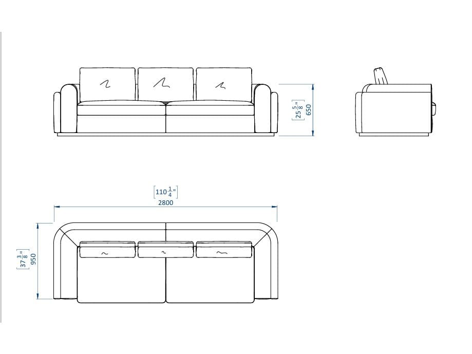 3-местный тканевый диван Casa Magna Essence ARCH-00143764 - Вид №3