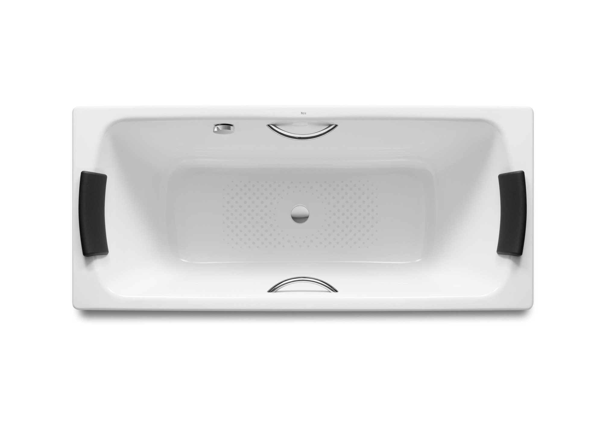 A221250001 PLUS - Ванна стальная прямоугольная с нескользящим дном и ручками (листовая сталь 3,5 мм) ROCA Lun 