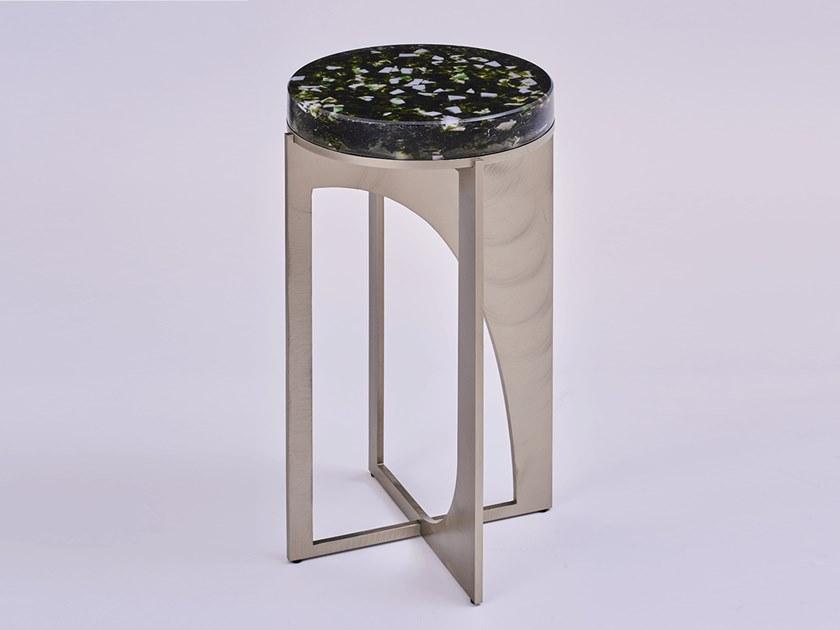 Paolo Castelli Круглый журнальный столик из переработанного стекла и металла Hyperbole sun-id-1397115 - Вид №1