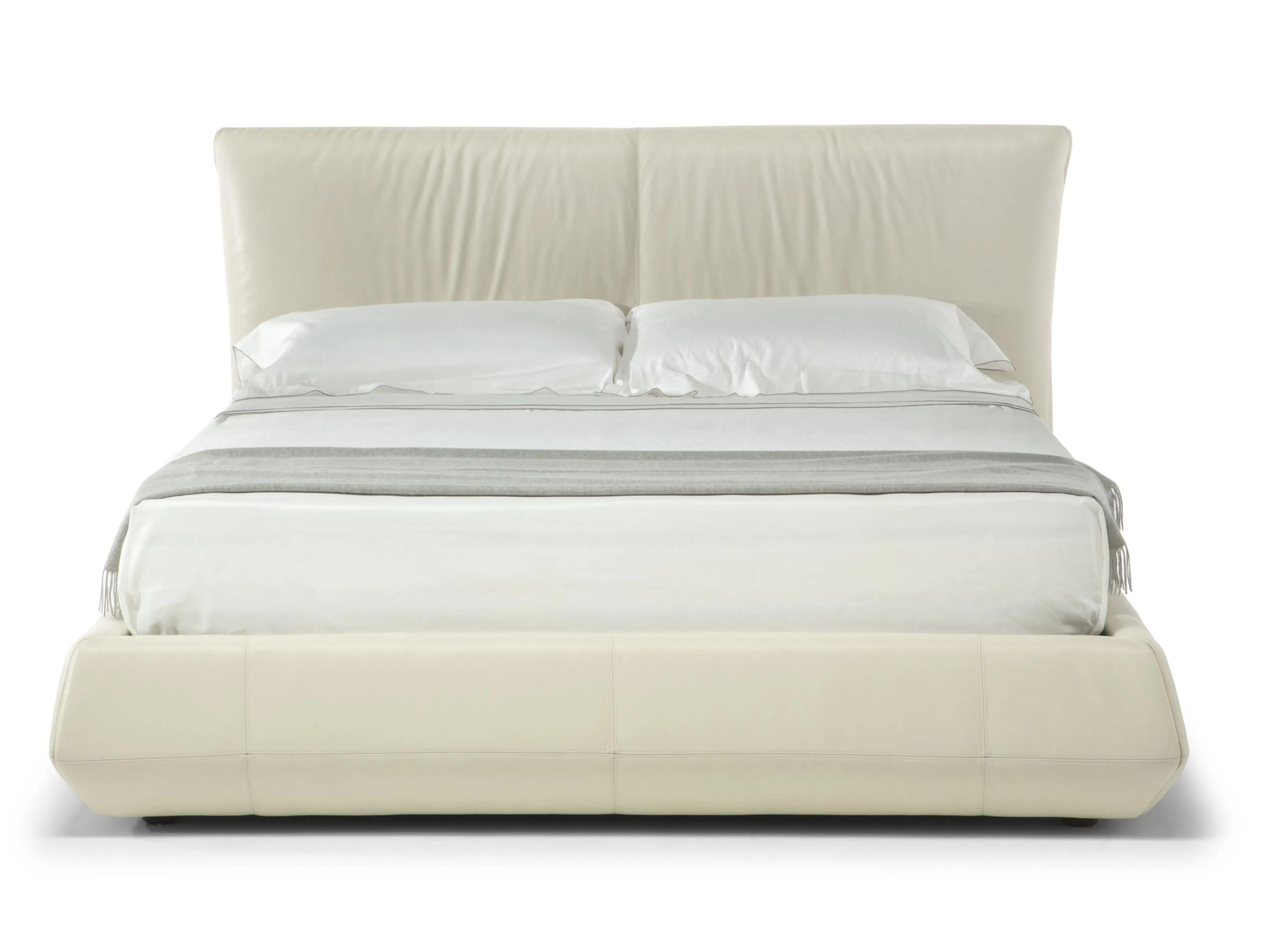 Кожаная двуспальная мягкая кровать для хранения Natuzzi Italia PINCHA ARCH-00058177