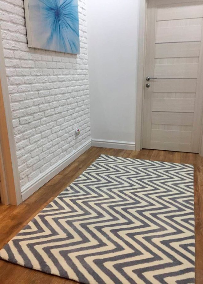 Ковер Zig Zag серый 120х180 DOLLY CAPRETS ДИЗАЙНЕРСКИЕ, ЗИГ ЗАГ 015198 Белый;серый  - Вид №2