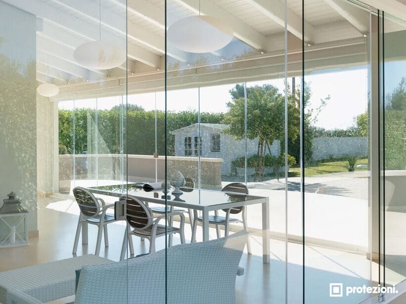 Панорамное раздвижное окно без вертикальных профилей Protezioni Visio ARCH-00117661 - Вид №4