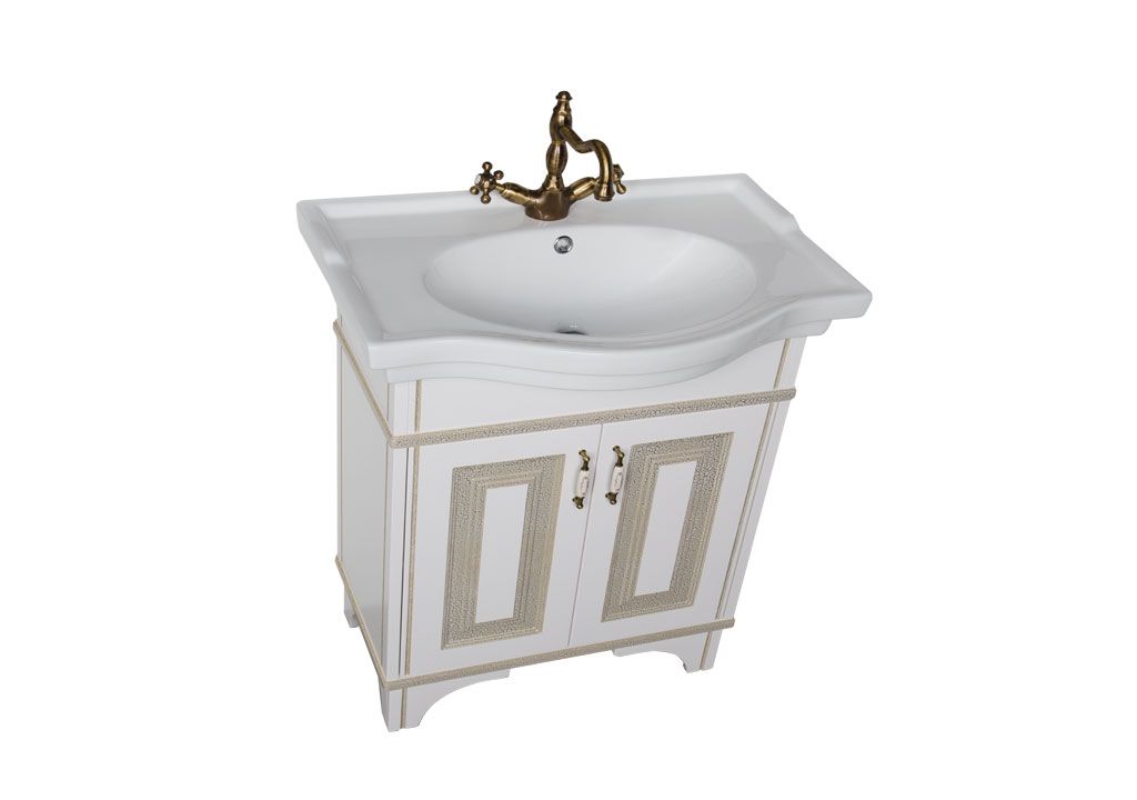 Мебель для ванной Aquanet Валенса 80 белый краколет/золото 00182809 - Вид №4