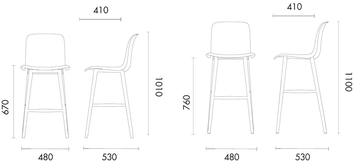 Grado Design Высокий табурет из полипропилена и ножки из бука Every Eve-ch-09/10 - Вид №1