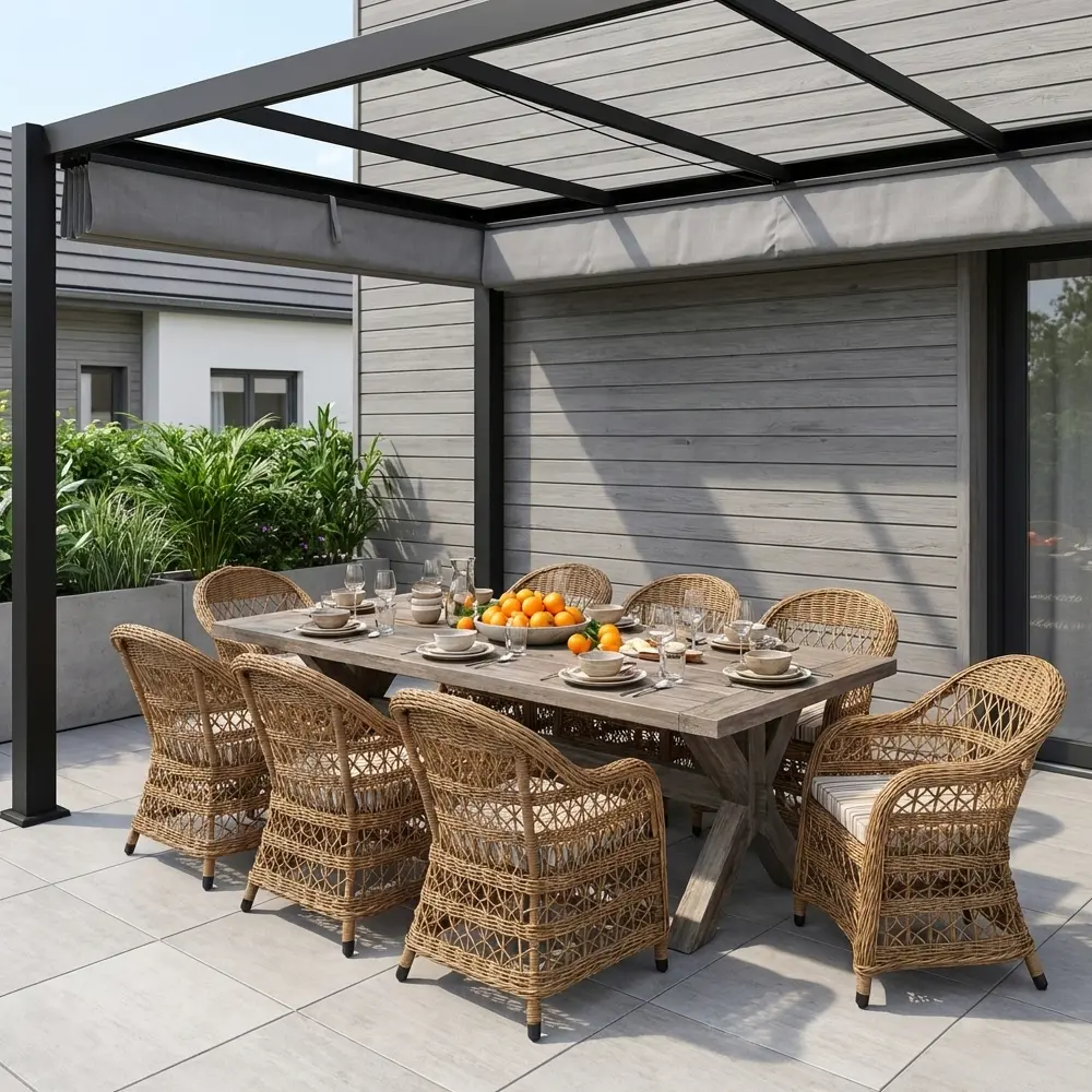 Кресло садовое Dino 63x70x84 см искусственный ротанг натуральный Santreyd STLM-2032599 - Вид №8