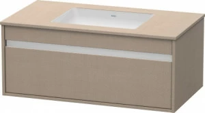 KT689507575 Тумбочка подвесная для встраиваемого снизу умывальника f-bonded Ketho #KT6895 1000 x 550 мм Лен, декор