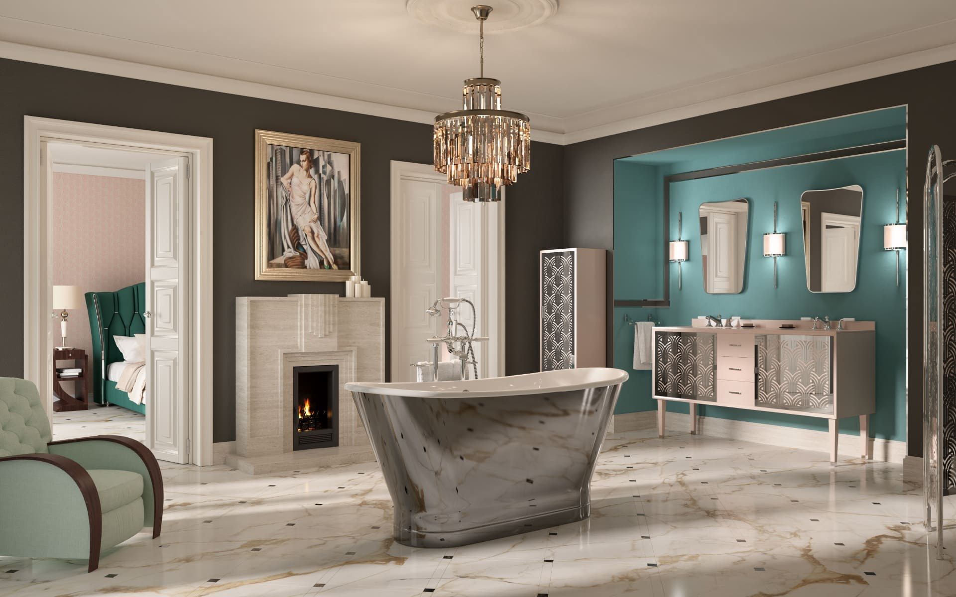 Деревянная двойная раковина с дверцами Park Avenue CORA 3S ARCH-00139415 - Вид №6