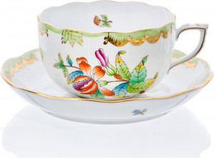 1051595 Herend Чашка чайная с блюдцем 200мл "Виктория" Фарфор