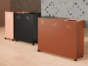 Steel waste paper bin for waste sorting