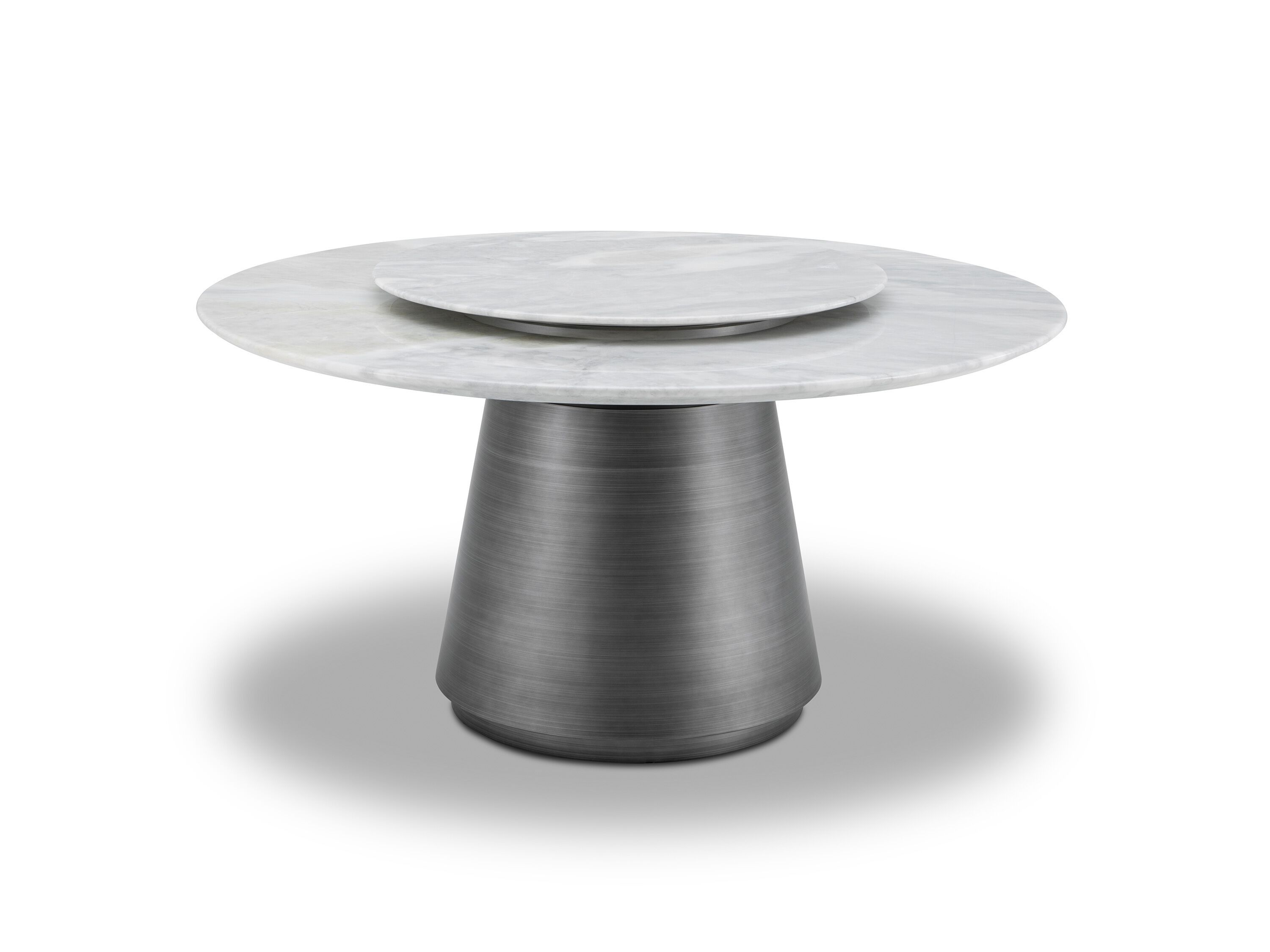 Круглый обеденный стол из мрамора и нержавеющей стали с Lazy Susan CAMPO DE' FIORI AST843 ARCH-00013975