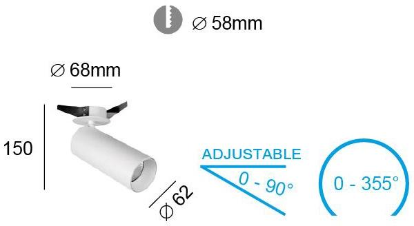Terzo Light Регулируемый потолочный светильник из алюминия Reeds V418570  - Вид №4