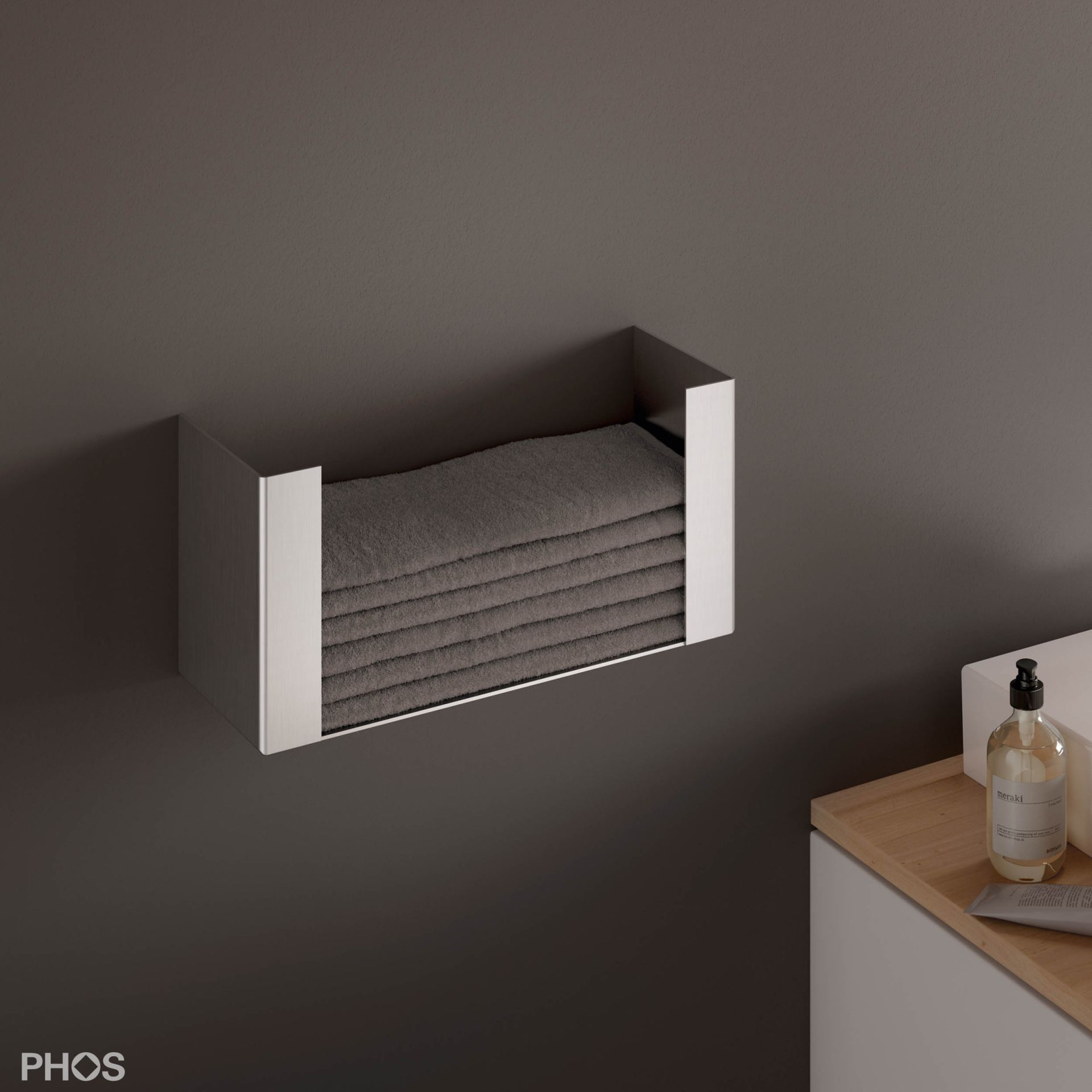 GH-GRACE-Stahlgrau Гостевое полотенце грация, 30 х 30 см, цвет: серо-стальной, 6 шт. PHOS  - Вид №2