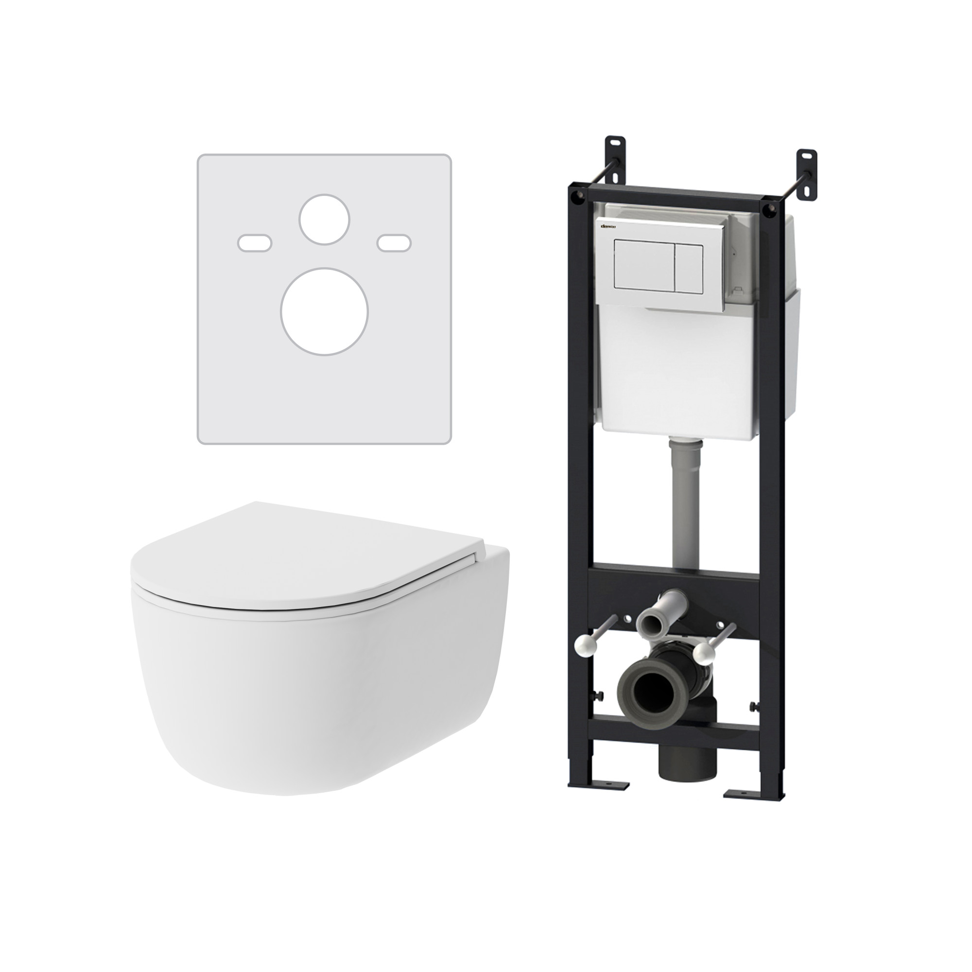 DX86.IS10101.1700 Инсталляция с клав белый с подвесным унитазом безободк с сид м/лифт Damixa Sirius