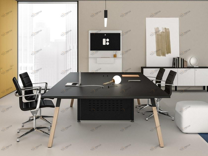 Bralco Прямоугольный стол для переговоров в современном стиле с системой прокладки кабелей Polare sun-id-1386482