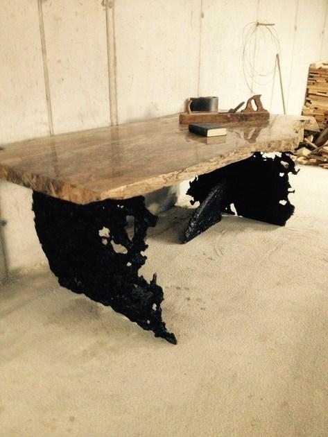 ANTICO TRENTINO Низкий круглый журнальный столик из полимера Tavoli in legno pietrificato sun-id-1452581 - Вид №10