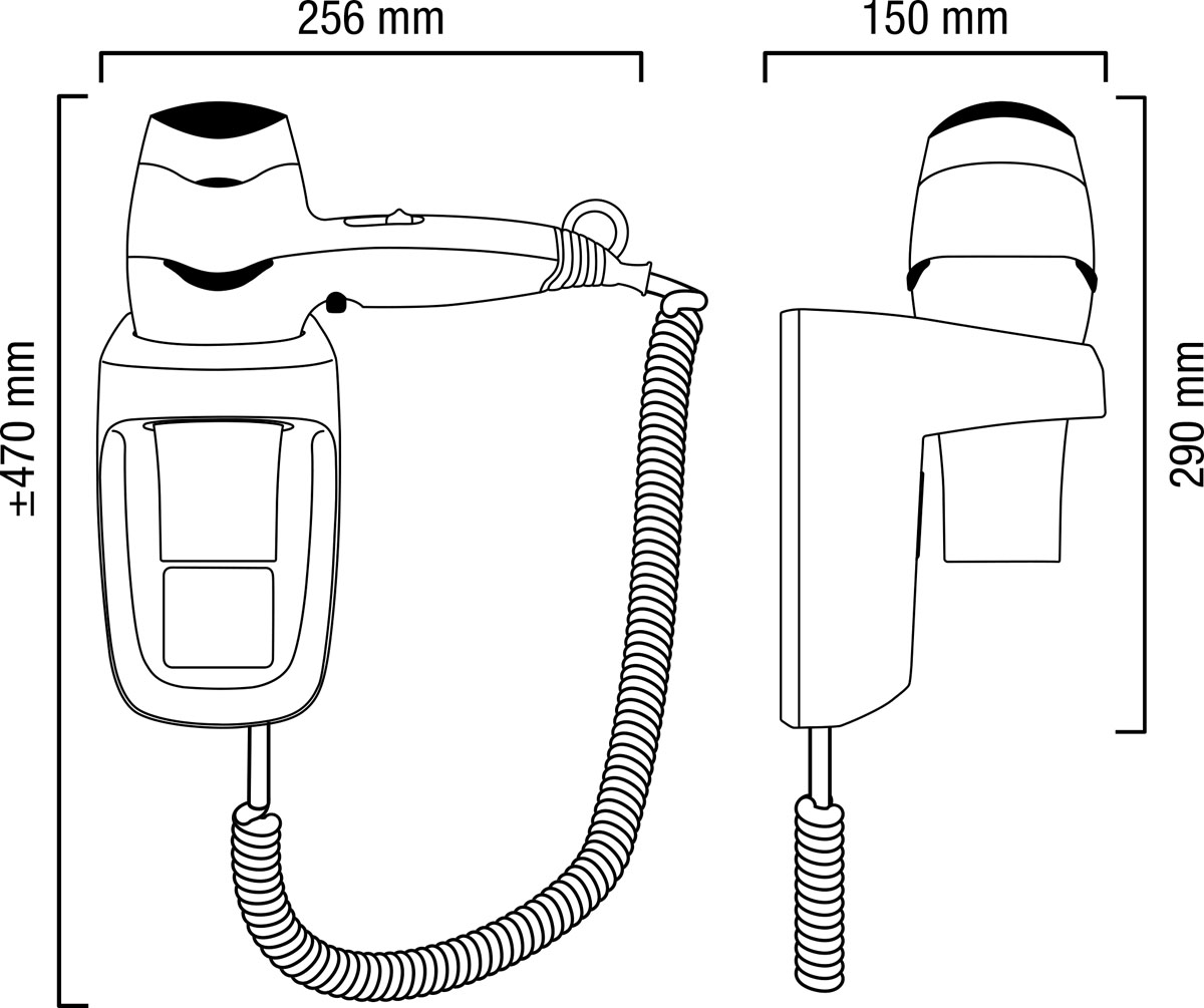 Valera Excel Protect 1600 White Мод.561.17 / 044.04 - 1600 Вт - фен с настенным держателем 55610192  - Вид №1
