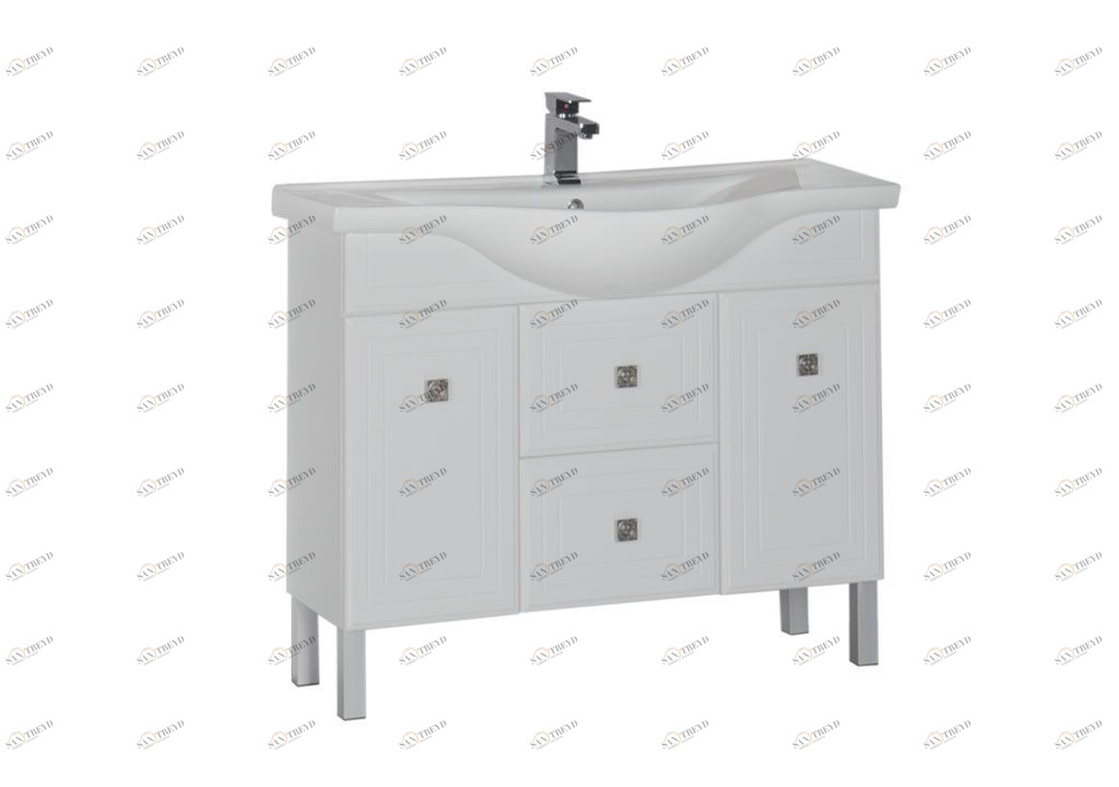 Тумба с раковиной Aquanet Стайл 105 белый (2 дверцы 2 ящика) 0018150400177621