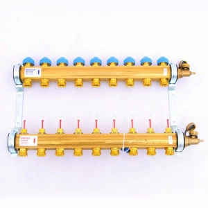 Коллекторная группа HKV/T с термостатическими вентилями и расходомерами WATTS Ind 1"x3/4"ЕК 9 выходов