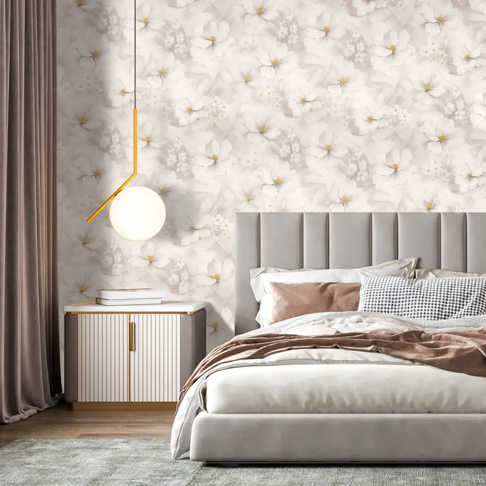 Обои флизелиновые Belvinil Апрель серые 1.06 м 1053-21 STLM-2117794 - Вид №4