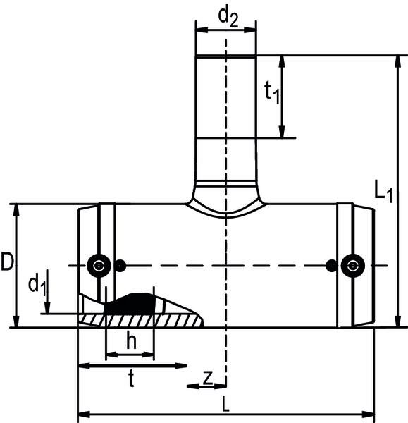 SANIT 616417 Снижение тройник с Spitzendabgang  - Вид №1