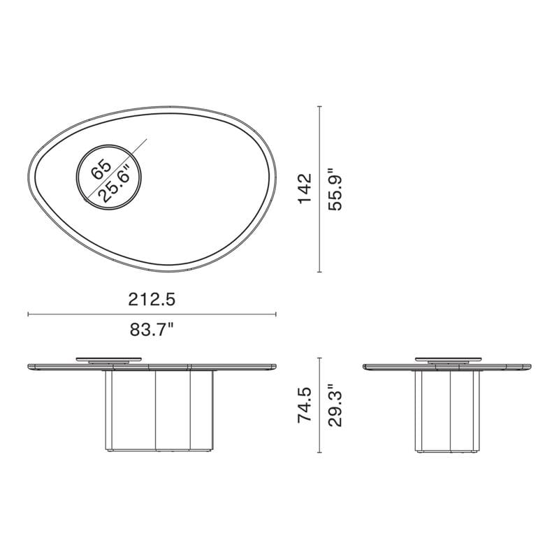 Мраморный и дубовый стол с Lazy Susan District Eight сейчас ARCH-00075737 - Вид №4