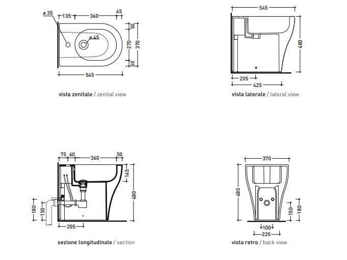Напольное керамическое биде Ceramica Flaminia APP SOLUTION ARCH-00066234 - Вид №3